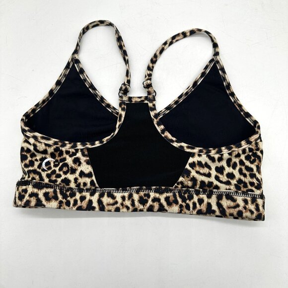 Zyia Active Sports Bra Women's Pullover Athletic Mesh Animal Print Black Beige S - Picture 2 of 11